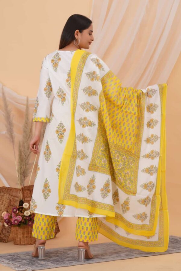 Pure cotton A-Line  dupatta set