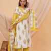 Pure cotton A-Line  dupatta set