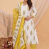 Pure cotton A-Line  dupatta set